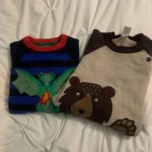 Gymboree Blue and Brown Sweaters with Fun Designs